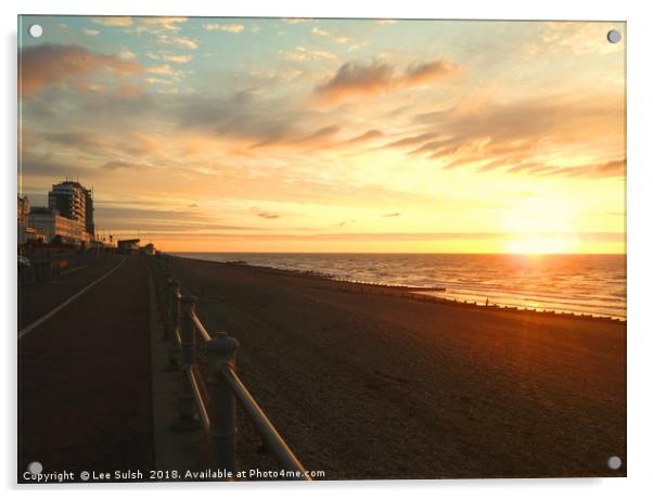 Sunrise in Hastings Acrylic by Lee Sulsh