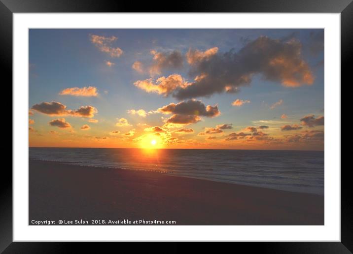 Sunrise over Hastings Beach Framed Mounted Print by Lee Sulsh
