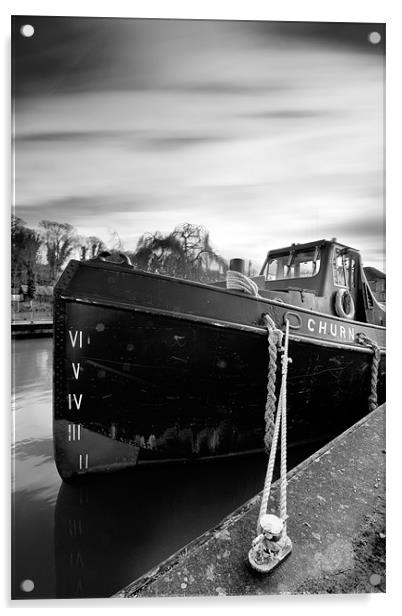 Thames Boat Acrylic by Tony Bates