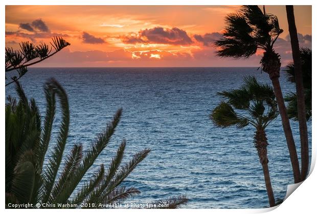 Tenerife sunset Print by Chris Warham