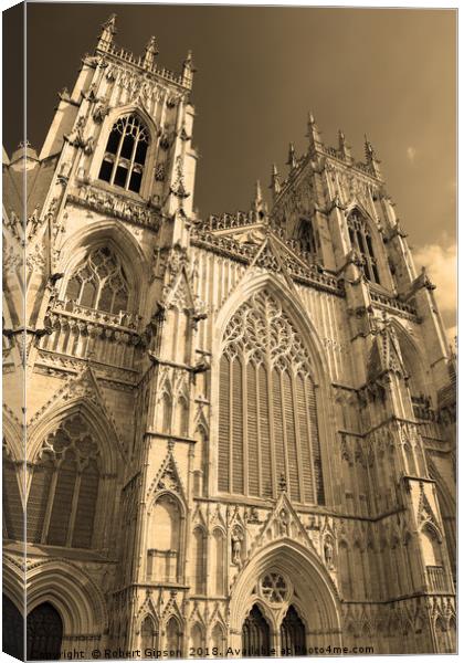 York Minster West in Sepia. Canvas Print by Robert Gipson