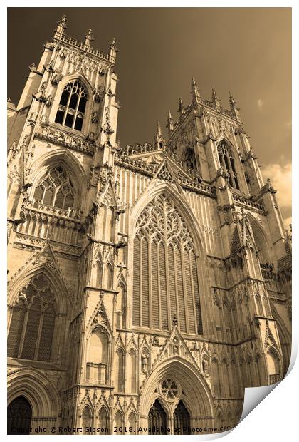 York Minster West in Sepia. Print by Robert Gipson
