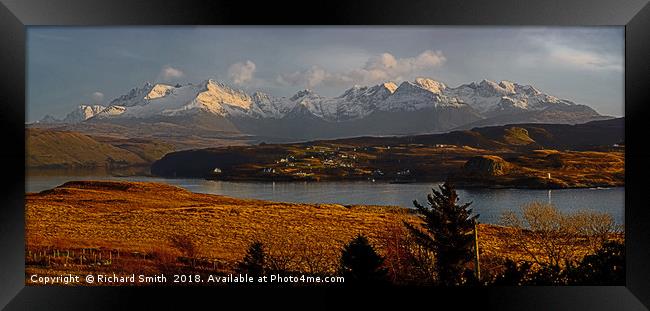 The Cuillin range from Ullinish in February Framed Print by Richard Smith