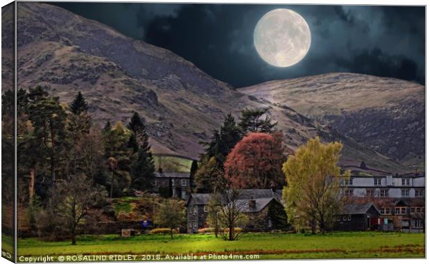 "Full moon at Glenridding" Canvas Print by ROS RIDLEY