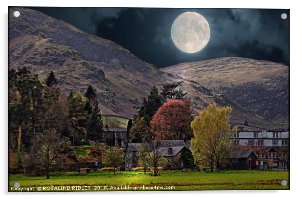 "Full moon at Glenridding" Acrylic by ROS RIDLEY