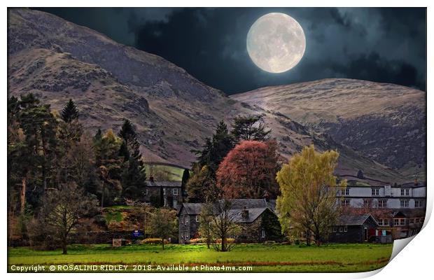 "Full moon at Glenridding" Print by ROS RIDLEY