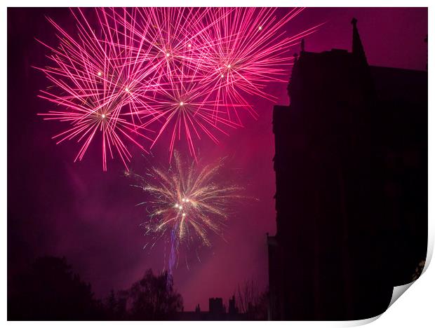 Ely Fireworks Print by Kelly Bailey