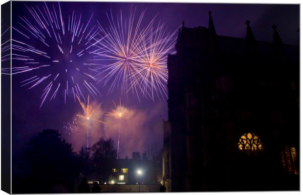 Ely Fireworks 2 Canvas Print by Kelly Bailey