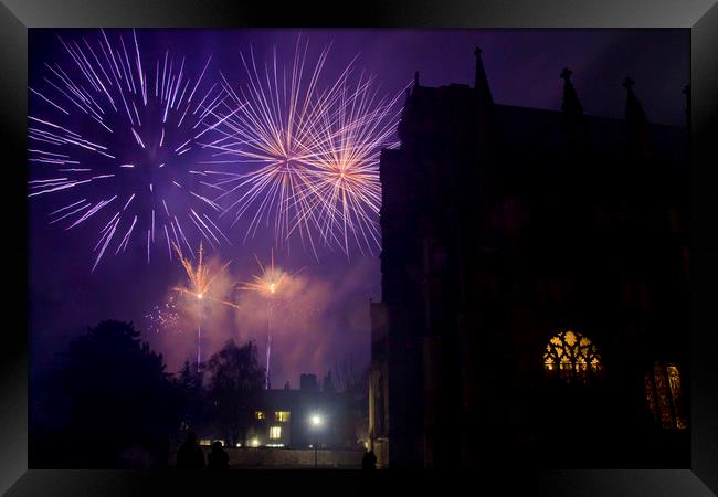 Ely Fireworks 2 Framed Print by Kelly Bailey