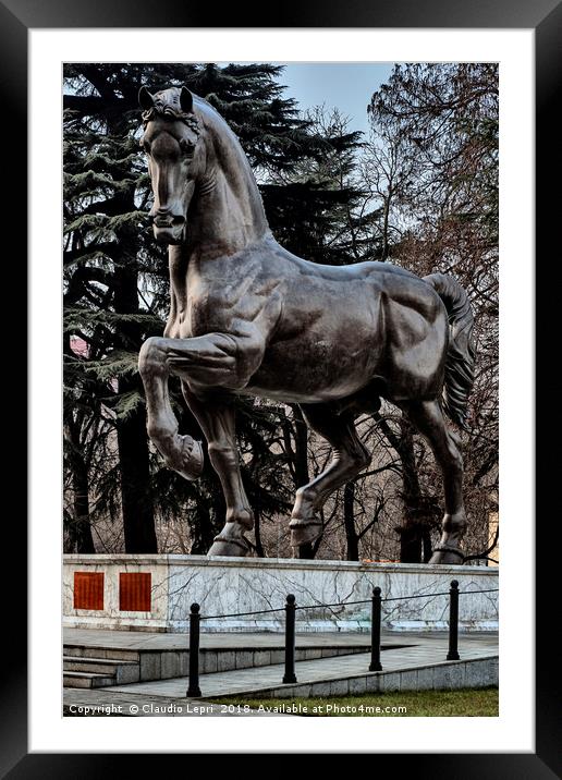 The Horse of Leonardo, Milan, Italy Framed Mounted Print by Claudio Lepri