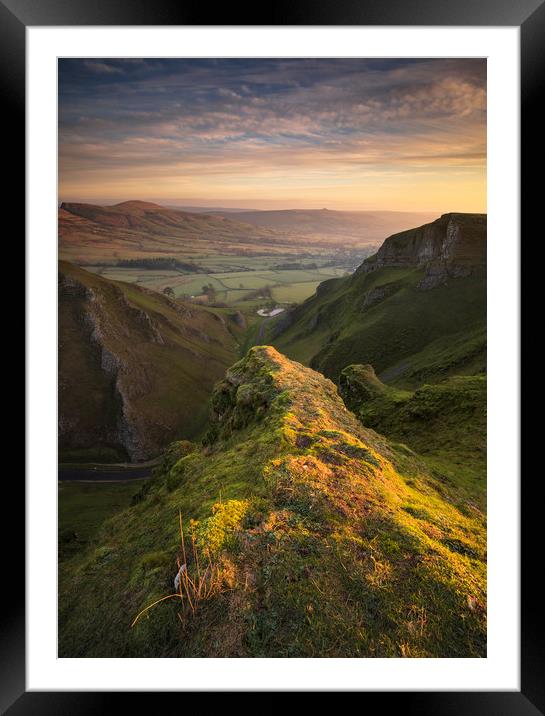 Winnats Pass sunrise, Derbyshire Framed Mounted Print by John Finney