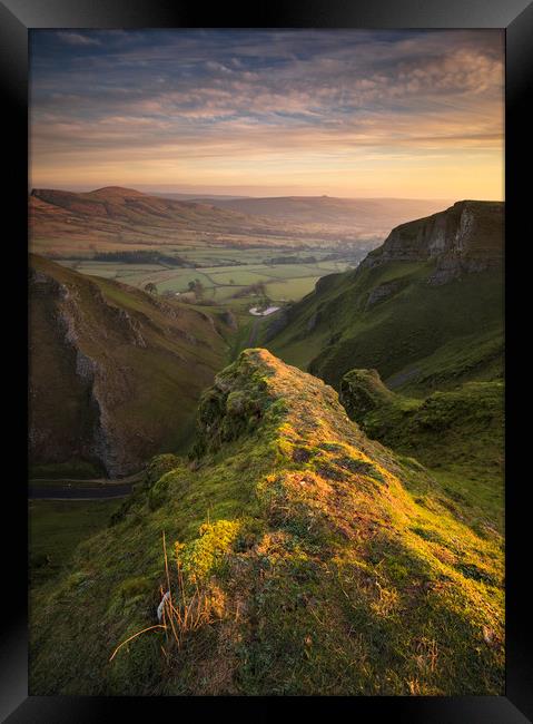 Winnats Pass sunrise, Derbyshire Framed Print by John Finney