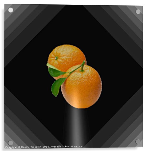 Orange on Black Acrylic by Heather Goodwin