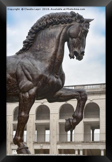 The Horse of Leonardo, close-up, Milan Italy Framed Print by Claudio Lepri
