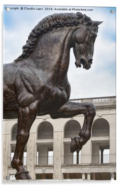 The Horse of Leonardo, close-up, Milan Italy Acrylic by Claudio Lepri