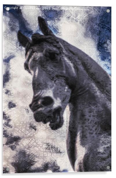 Horse Head. Vision of The Horse of Leonardo, Milan Acrylic by Claudio Lepri