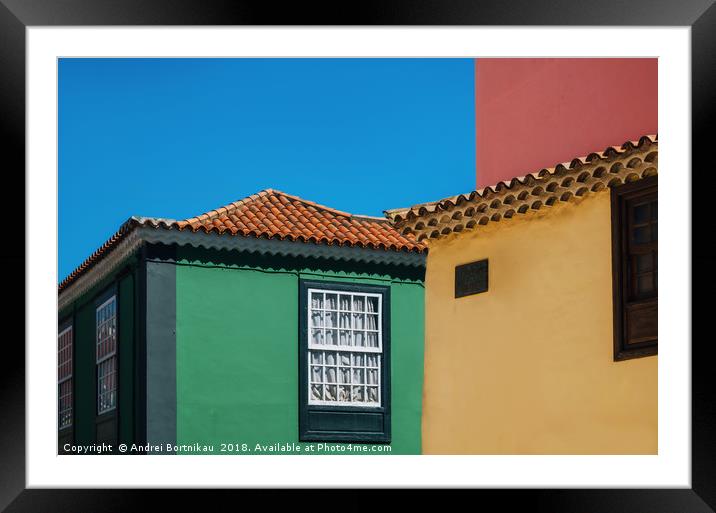 Colorful houses with windows Framed Mounted Print by Andrei Bortnikau