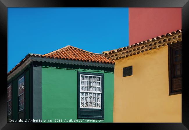 Colorful houses with windows Framed Print by Andrei Bortnikau
