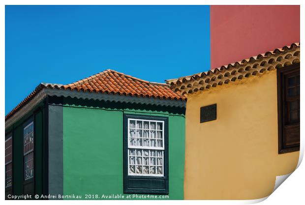 Colorful houses with windows Print by Andrei Bortnikau