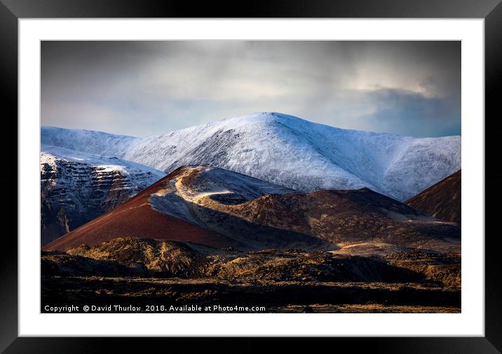 Berserkjahraun Lava Field, Iceland Framed Mounted Print by David Thurlow