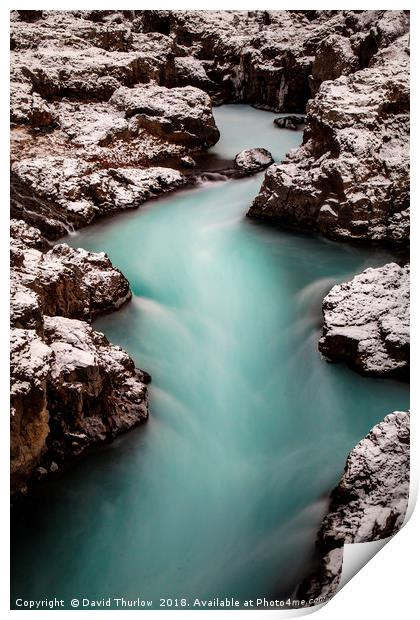 Hraunfossar Falls, Iceland Print by David Thurlow