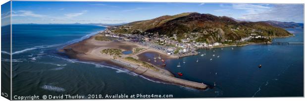 Aerial Barmouth Canvas Print by David Thurlow