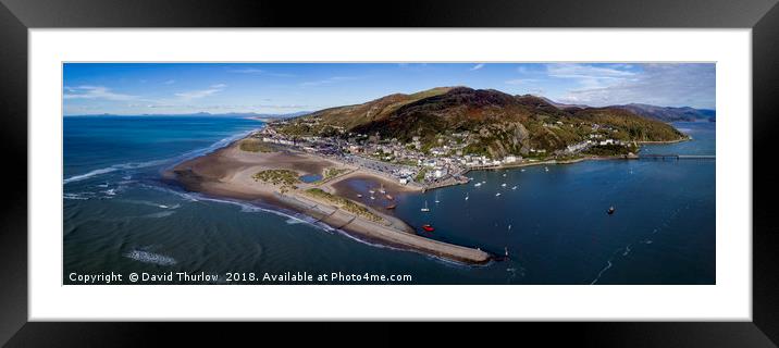 Aerial Barmouth Framed Mounted Print by David Thurlow