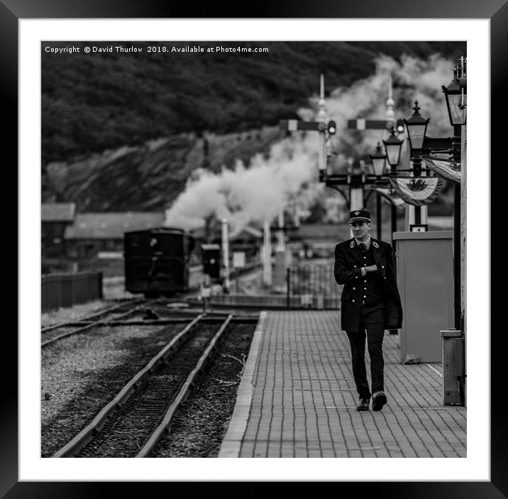 Safely Departed, Festiniog Railway. Framed Mounted Print by David Thurlow