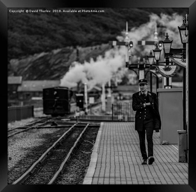 Safely Departed, Festiniog Railway. Framed Print by David Thurlow