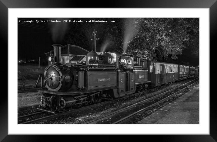 Night Train to Porthmadog Framed Mounted Print by David Thurlow