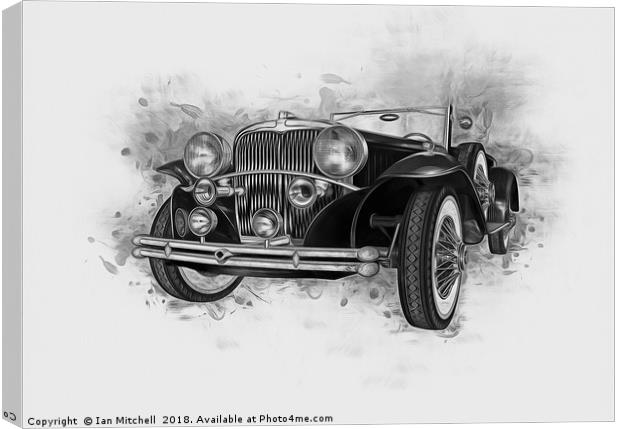 Vintage Car Painting Canvas Print by Ian Mitchell