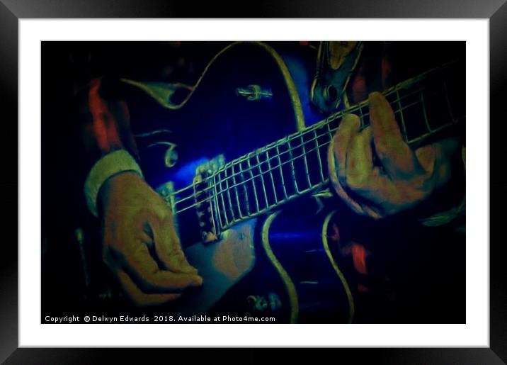 Blue Music Framed Mounted Print by Delwyn Edwards