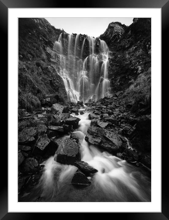 Clashnessie Waterfall Framed Mounted Print by Tony Higginson