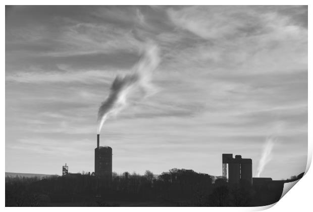Clitheroe cement works Print by Tony Higginson