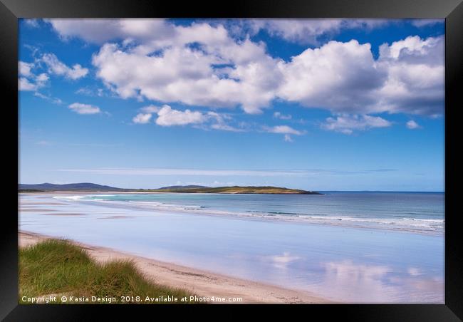 North Uist: Across the West Beach to Vallay Framed Print by Kasia Design