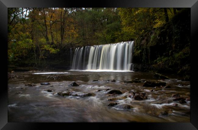 Upper Ddwli Waterfall in the Vale of Neath south W Framed Print by Victoria Bowie