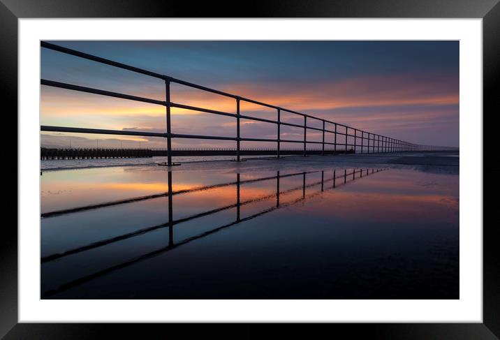 Sunrise at Swansea's West Pier Framed Mounted Print by Leighton Collins