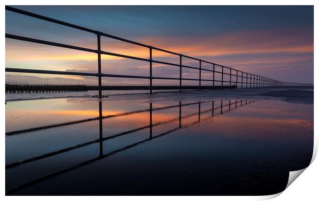 Sunrise at Swansea's West Pier Print by Leighton Collins