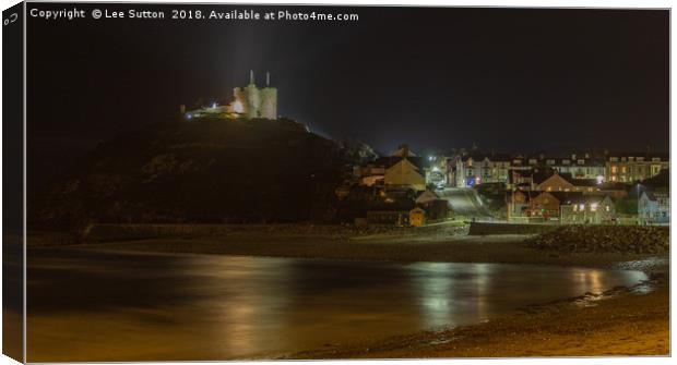 Criccieth at night Canvas Print by Lee Sutton