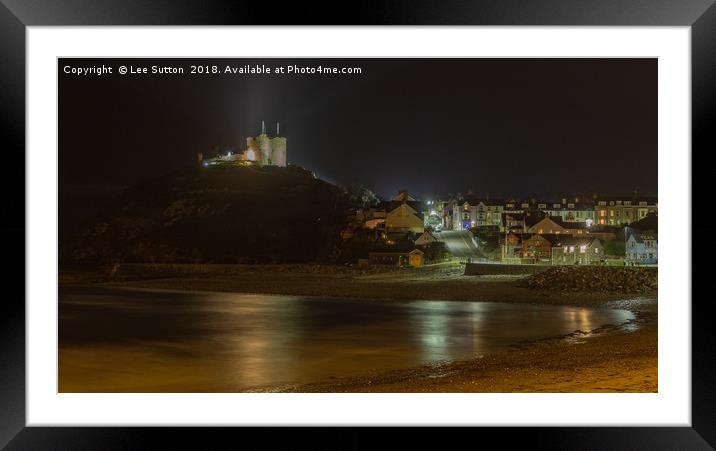 Criccieth at night Framed Mounted Print by Lee Sutton
