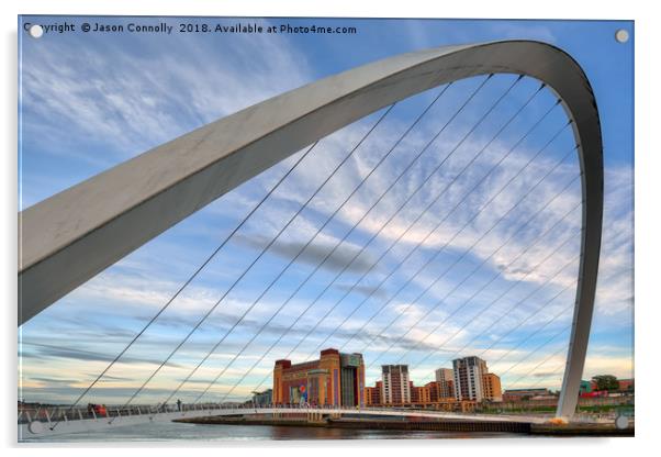 Gateshead Millenium Bridge. Acrylic by Jason Connolly