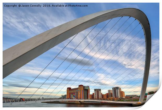 Gateshead Millenium Bridge. Print by Jason Connolly
