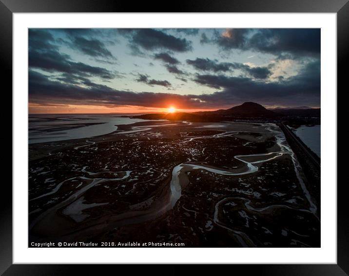 Glaslyn Estuary Sunset Framed Mounted Print by David Thurlow