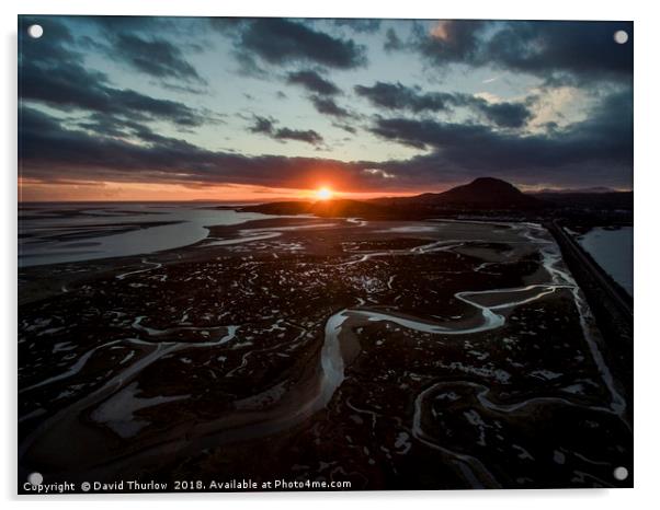 Glaslyn Estuary Sunset Acrylic by David Thurlow