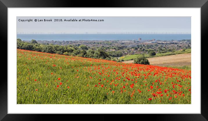 Lancing Poppies Framed Mounted Print by Len Brook