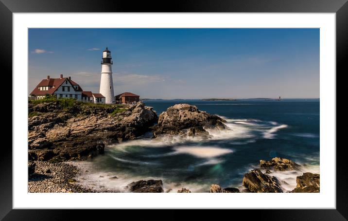 Portland Head Lighthouse, Maine, USA Framed Mounted Print by James Daniel