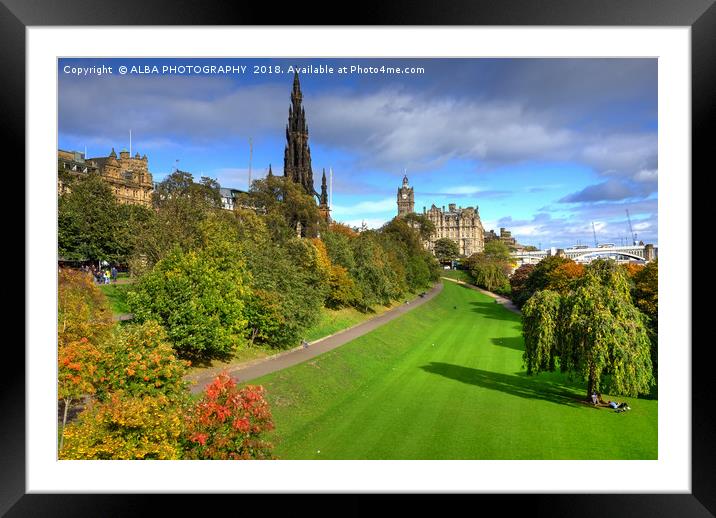 Princes Street Gardens, Edinburgh, Scotland. Framed Mounted Print by ALBA PHOTOGRAPHY