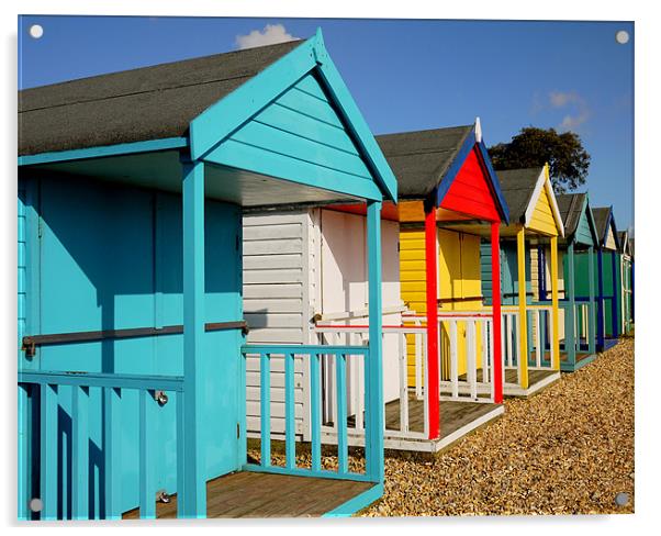 Beach Hut Colour Acrylic by Louise Godwin