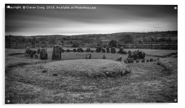 Drumskinney Stone Circle, Co. Fermanagh Acrylic by Ciaran Craig