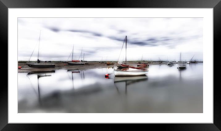 Low tide at Brancaster Staithe in Norfolk  Framed Mounted Print by Gary Pearson